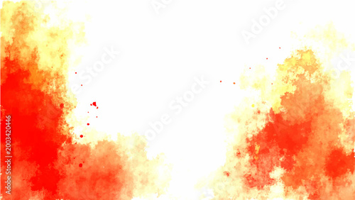 Vector Abstract Fiery watercolor, vibrant strokes of crimson and gold evoke energy and passion, forming dynamic art piece.