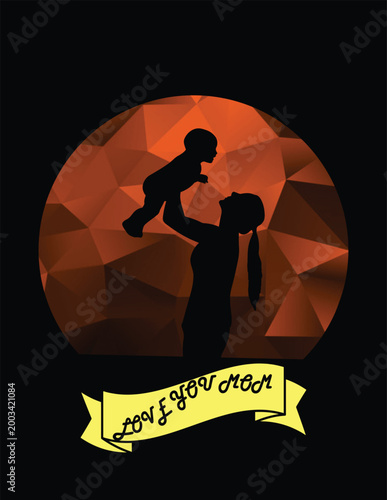 vector illustration of a couple silhouette