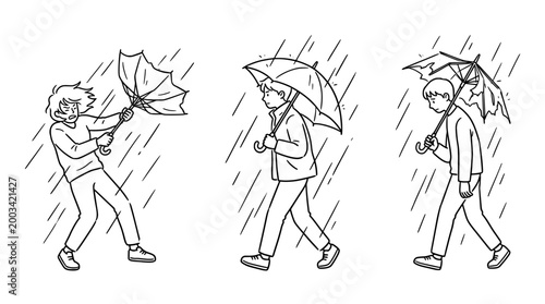 Weathering the Storm: People Facing a Rainy Day Challenge