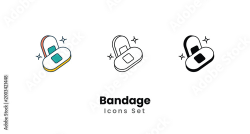 Bandage icons vector set stock illustration