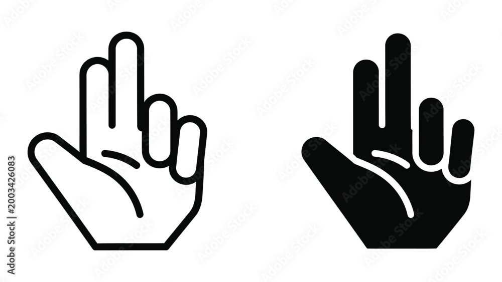 Fototapeta premium Two hand gestures thumbs up and peace sign isolated