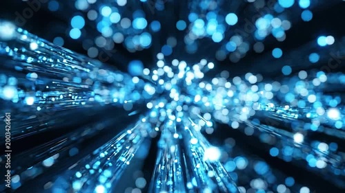 Digital Galaxy: An abstract, close-up perspective of countless radiant, sapphire-hued lights, evoking the vastness and interconnectedness of a digital universe.