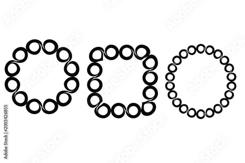 Circular ring pattern set with repeating round shapes minimal