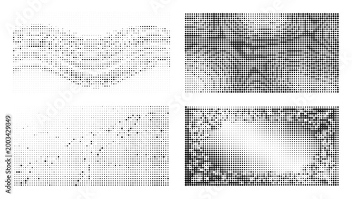Abstract digital patterns and textures create a modern, sophisticated visual background