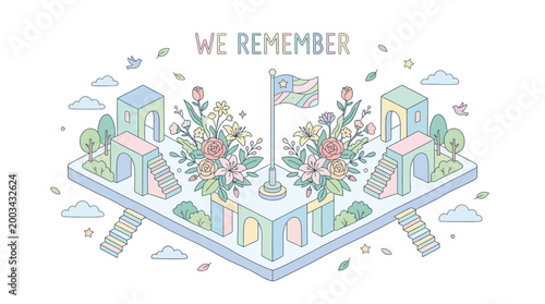 A beautiful vector banner illustration for memorial day celebration, thoughtfully designed to honor brave patriot soldiers, serving as a vibrant and commemorative tribute for national remembrance