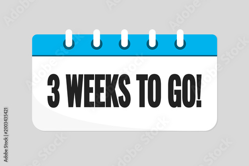 Countdown weekly calendar icon - 3 weeks to go