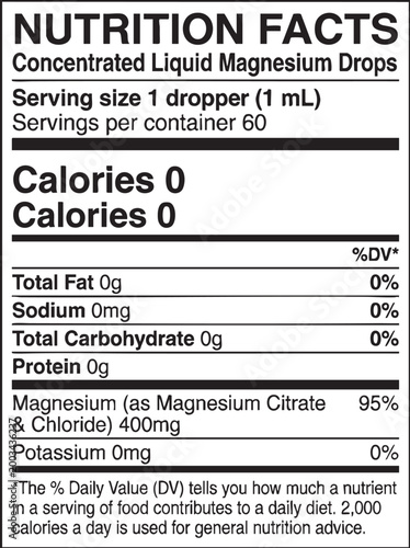 Liquid magnesium supplement nutrition facts