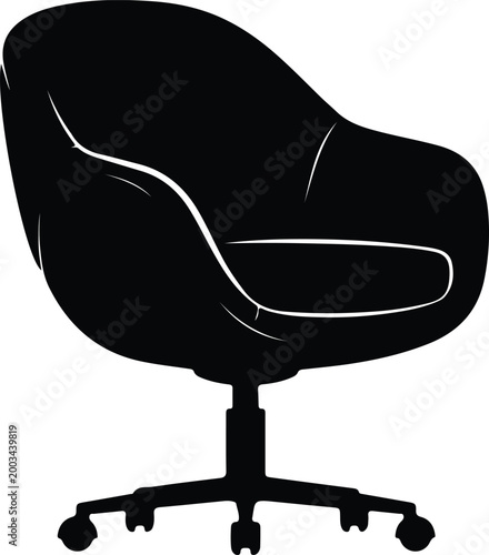 Silhouette vector illustration of a modern office armchair furniture design