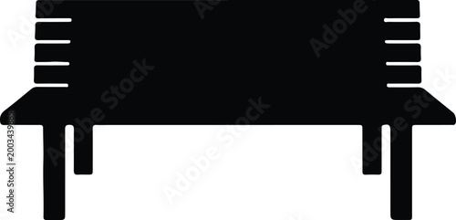 Silhouette vector illustration of a simple outdoor wooden park bench design