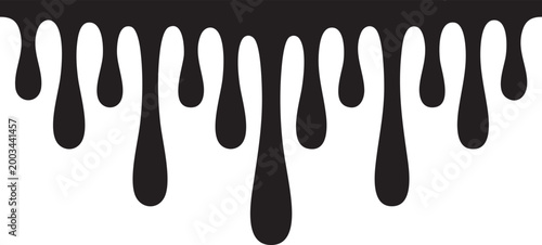 Black dripping paint effect with elongated drops