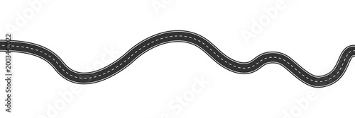 Road map top view. Curve highway roadway.