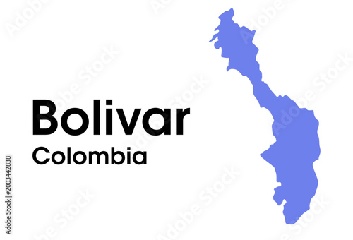 bolivar colombia map in vectors