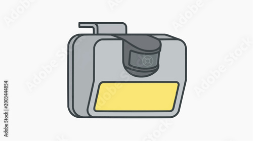 A detailed flat design showcases a sleek, minimalist LED motion sensor light, a modern beacon of illumination, perfect for security and convenience.