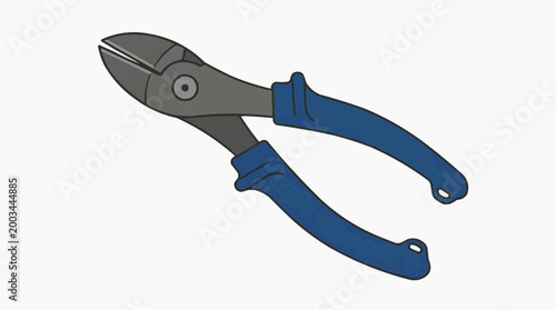 A detailed illustration of a robust metal cutter with blue handles, a versatile tool often found in hardware stores.