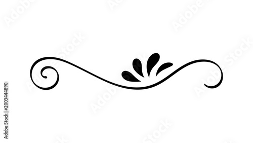 minimal flourish with gentle curves, suitable for modern and subtle decorative applications.