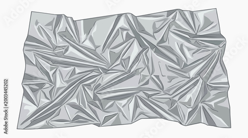 A crumpled metal foil, a symbol of potential and resilience, reflects the play of light and shadow, the fine wrinkles create captivating patterns.
