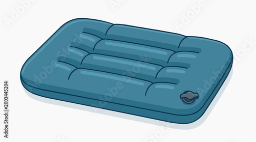 A comfortable inflatable air mattress. Simple and colorful. Ready to take on adventures or relax in comfort, ideal for camping or providing a cozy resting surface. 