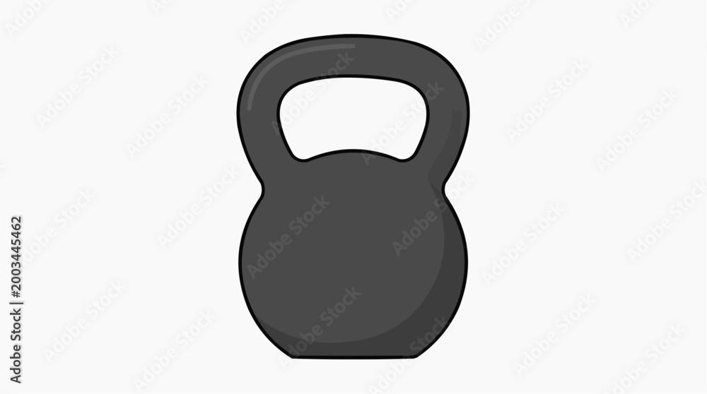 Fototapeta premium A sleek and minimalist illustration of a kettlebell, a symbol of strength and fitness, perfect for health and wellness visuals.