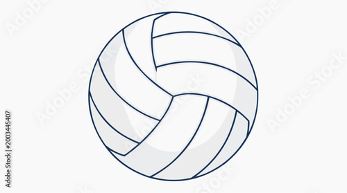 A high-angle view captures a solitary volleyball, a symbol of sport and leisure, set against a pristine backdrop, creating a simple yet powerful composition.