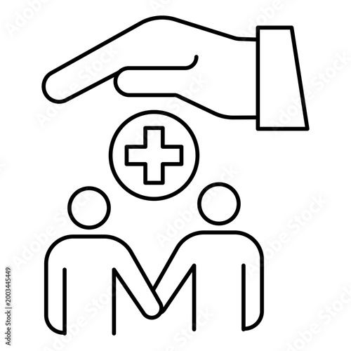 Medical Assistance Monoline Icon for Patient Care