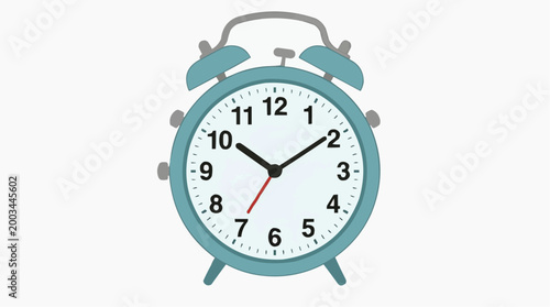 An image of a classic alarm clock displays the passage of time, showcasing the simple and reliable design. This graphic portrays the concepts of punctuality and routine.