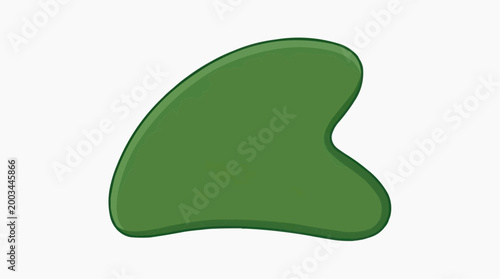 A jade Gua Sha tool is isolated. The verdant serenity. the beauty of the well-being. the smooth edges of the beautiful tool.