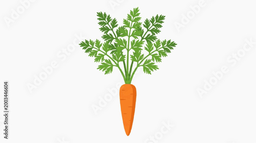 A vibrant, healthy carrot stands proudly, its orange root and lush green top a testament to nature's bounty, symbolizing freshness and vitality.