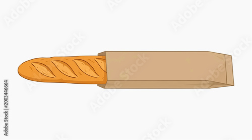 A fresh baguette, emerging from its paper sleeve, embodying simple culinary delight and artisanal craftsmanship. A delightful close-up.