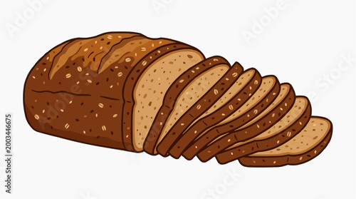A freshly baked loaf of artisanal bread sliced for sharing, showcasing texture and appeal.