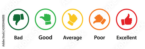 Konstfotografi Set of rating thumb icon set
