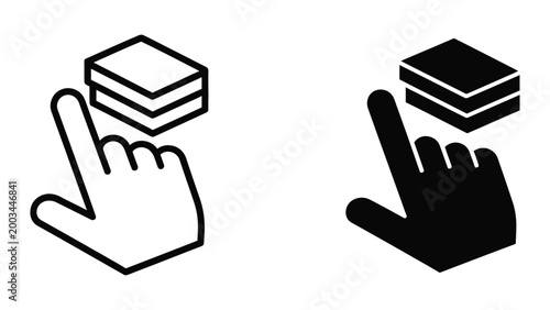 Hand gesture icon showing like and dislike thumbs with book blocks