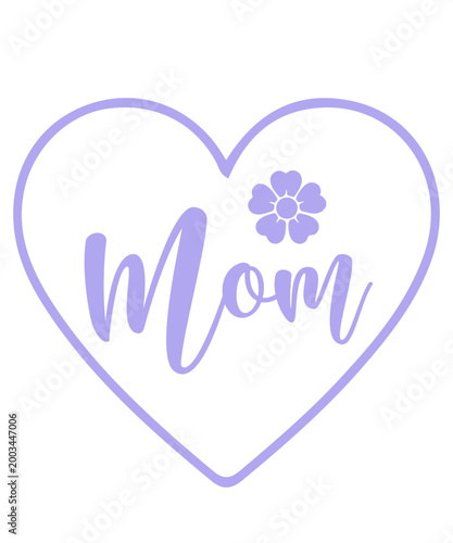 Mom typography clip art design on plain white transparent isolated background for sign, card, shirt, hoodie, sweatshirt, apparel, tag, mug, icon, poster or badge