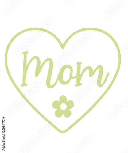 Mom typography clip art design on plain white transparent isolated background for sign, card, shirt, hoodie, sweatshirt, apparel, tag, mug, icon, poster or badge