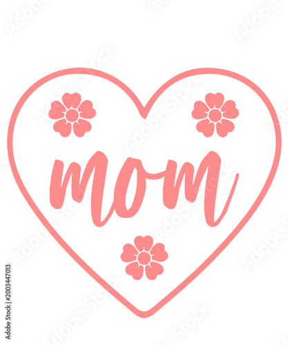 Mom typography clip art design on plain white transparent isolated background for sign, card, shirt, hoodie, sweatshirt, apparel, tag, mug, icon, poster or badge