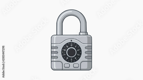 A sturdy and secure combination lock, showcasing its metallic exterior and intricate dial, represents safety, privacy, and protection.