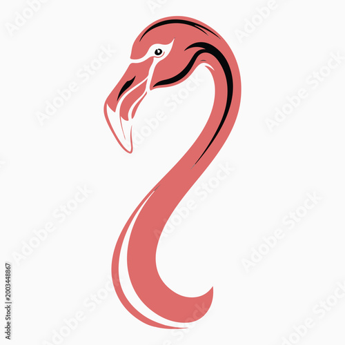  flamingo silhouette vector illustration on white background 