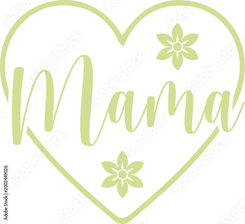 Mama typography clip art design on plain white transparent isolated background for sign, card, shirt, hoodie, sweatshirt, apparel, tag, mug, icon, poster or badge