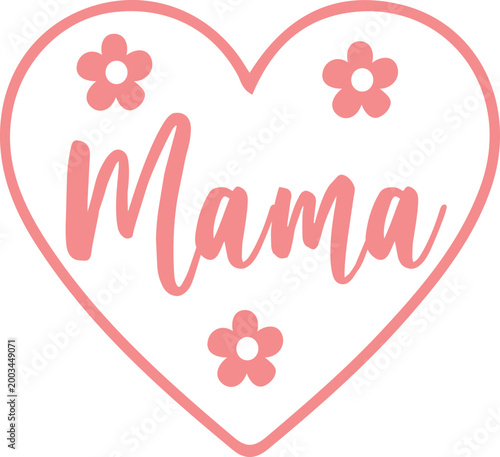 Mama typography clip art design on plain white transparent isolated background for sign, card, shirt, hoodie, sweatshirt, apparel, tag, mug, icon, poster or badge