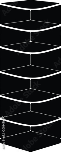 Silhouette vector abstract geometric repeating pattern black and white modern minimal design