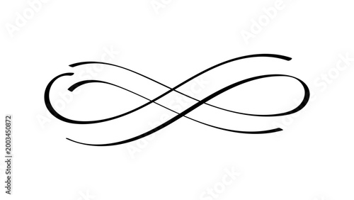 Layered Loop Flourish Divider, Elegant Calligraphy Swirl Design