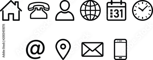 Minimalist icons representing home communication social media and technology vector illustration