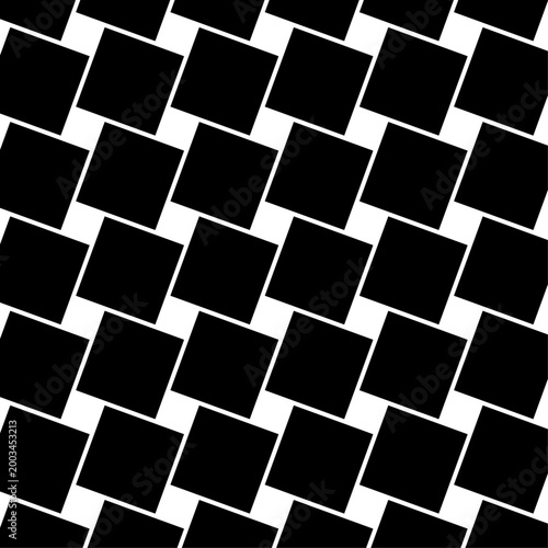 Black and White Geometric Tilted Square Pattern Background