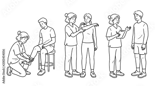 Therapeutic activities of a healthcare professional assisting a patient