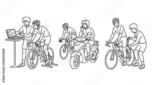 Cycling enthusiasts engaging in training and performance analysis