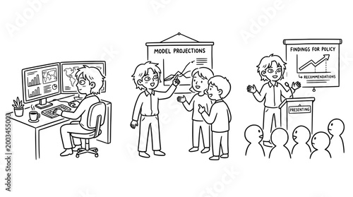 Economic Analysis: Character Presenting Financial Data and Insights