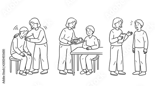 Gentle interaction focusing on nurturing and emotional support for a child.