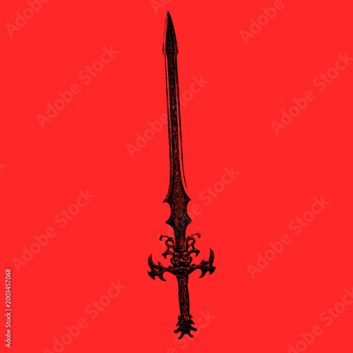 Foto Military weapons collection vector illustration