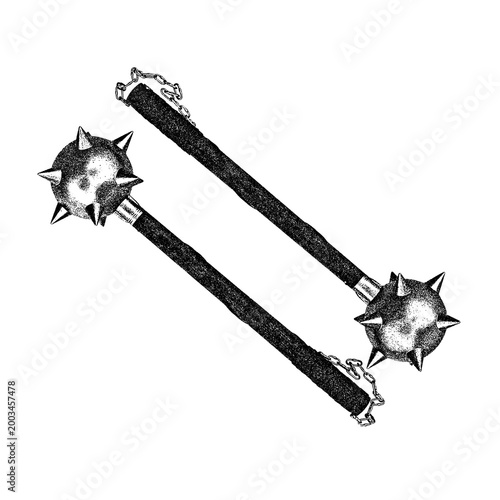 Bild auf Leinwand Military weapons collection vector illustration