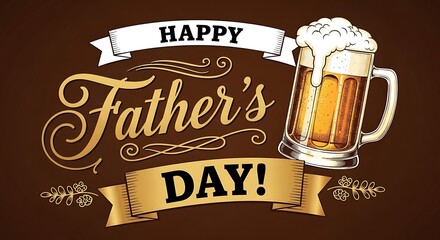 Happy father's day celebrate dad with a refreshing beer festive greeting