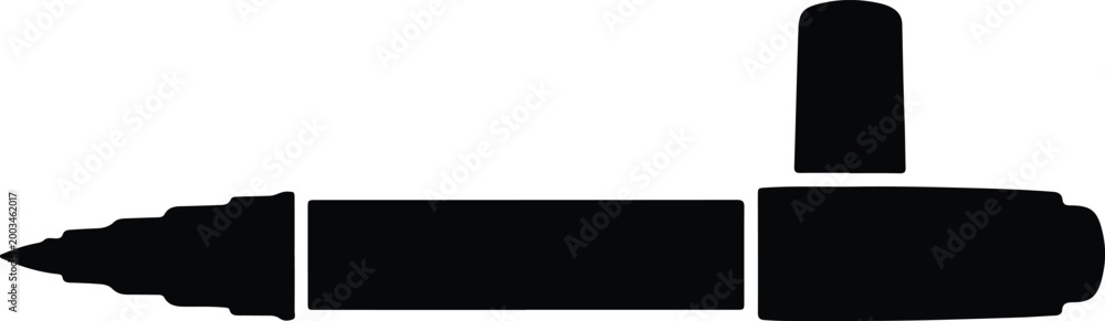 Fototapeta premium Silhouette vector marker pen icon for artistic and educational design